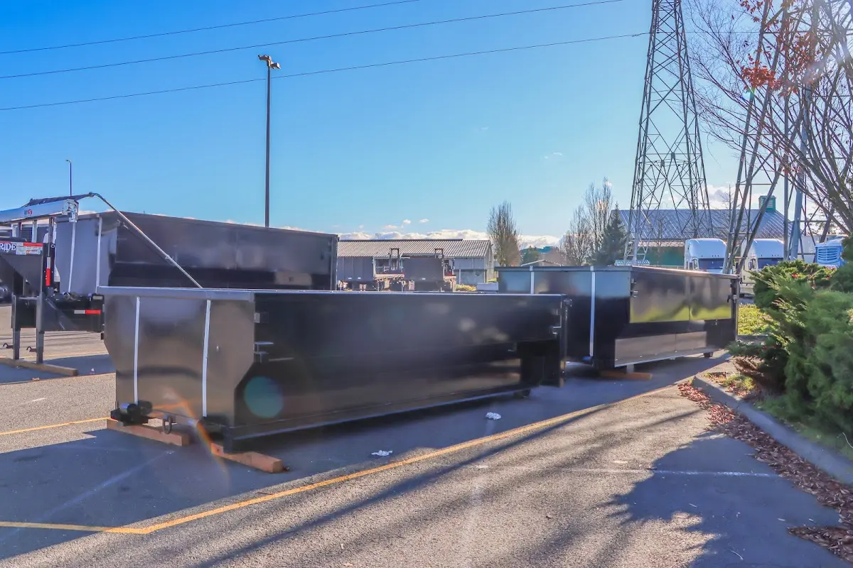 Roll-off dumpster ready for waste disposal at job site for Construction Dumpster Rental in Plain City